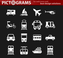 transport icon set