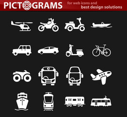transport icon set