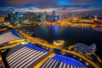 Fototapeta na wymiar Singapore night city