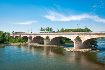 Naklejka premium Bridge over Loire river, Orleans, Loire Valley, France