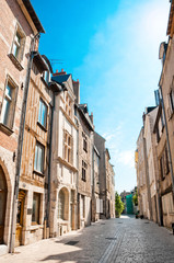 Fototapeta premium Street with typical houses in Orleans, France