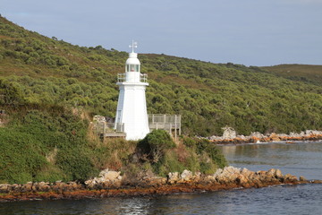 Fototapeta na wymiar Leuchtturm auf Bonnet Island-Tasmanien