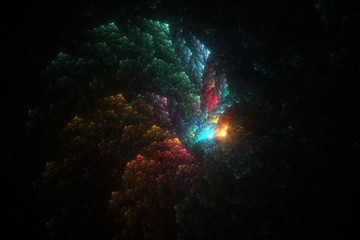 Abstract fractal design. Isolated on black background.