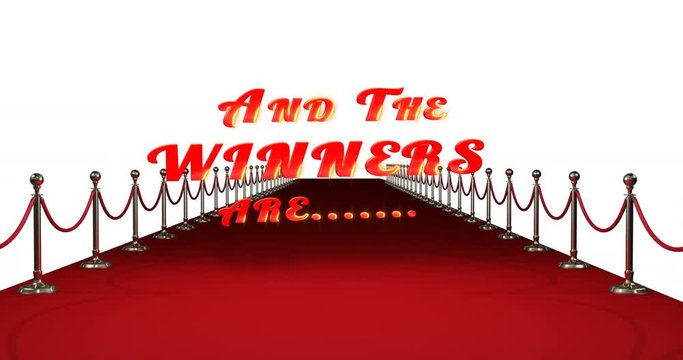 Red carpet with text and the winners are