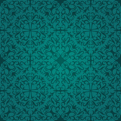 Seamless dark turquoise abstract pattern with gradient. Vector illustration