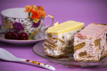 Cherry and lemon yoghurt cake
