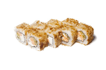 sushi on a white background