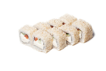 sushi on a white background