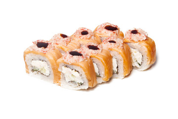 sushi on a white background