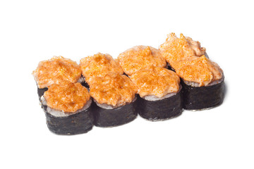 sushi on a white background