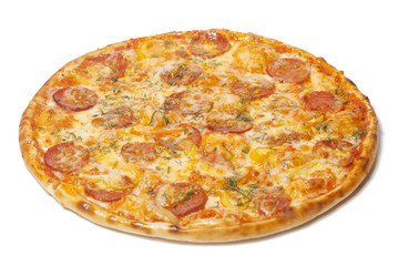 pizza on a white background
