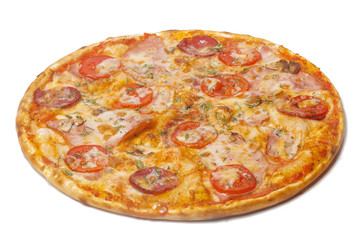 pizza on a white background