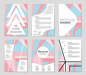 Obraz premium Abstract vector layout background set. For art template design, list, front page, mockup brochure theme style, banner, idea, cover, booklet, print, flyer, book, blank, card, ad, sign, sheet,, a4