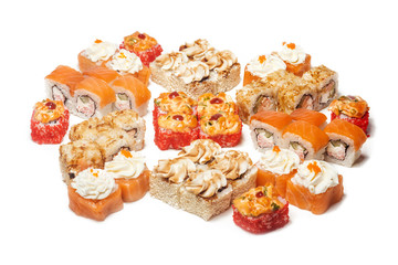 sushi on a white background