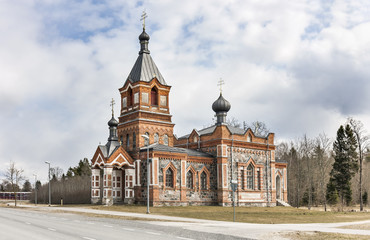 Naklejka premium Old cobble stone chapel in Kohila, Estonia
