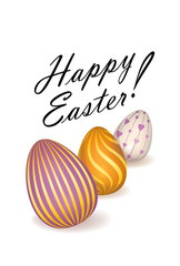 Happy Easter floral greeting card. Easter holiday egg background