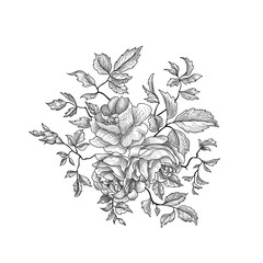 Flower bouquet. Floral frame. Flourish greeting card. Summer decor