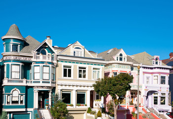 Classic victorian houses in San Francisco, California, USA