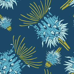 Colorful seamless pattern hand drawn flower.Hand made in Trendy colors.Floral background for textile, bed linen, bedclothes,Blouse or shirt, book cover, wallpaper, print,gift wrap and scrap booking.