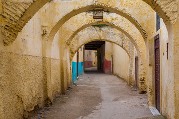 Fototapeta na wymiar The streets of ancient Medina in Meknes