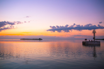 Fototapeta na wymiar Sonnenaufgang im Hafen Holbox