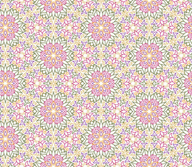 Abstract oriental floral seamless pattern. Arabic flower geometr