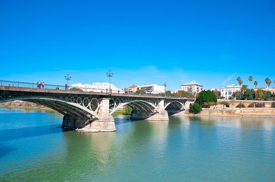 Sevilla, Triana Bridge, view from Triana district, Spain