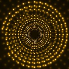 Abstract technology background of glowing circles. Vector