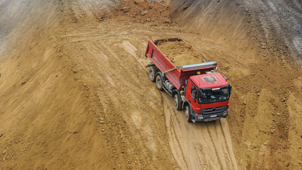 truck working hard at the site