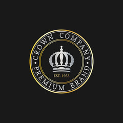Vector crown logos set. Luxury corona monograms design. Diadem icons illustrations. Used for hotel, restaurant card etc.