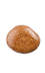 wet sea stone isolated on white background