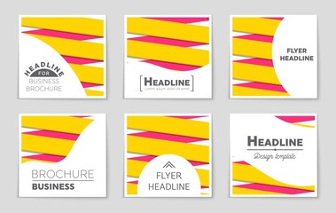 Obraz premium Abstract vector layout background set. For art template design, list, page, mockup brochure theme style, banner, idea, cover, booklet, print, flyer, book, blank, card, ad, sign, sheet,, a4