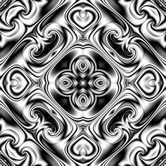 Abstract square background. Symmetric retro decorative ornament pattern