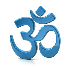 Blue Aum or Om symbol of Hinduism