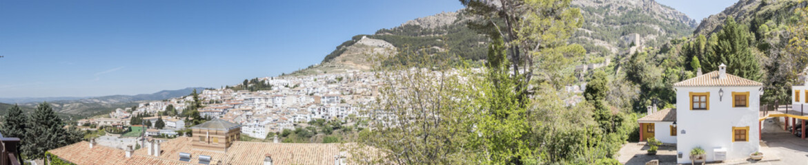 Fototapeta na wymiar Panoramic view of Cazorla village, in the Sierra de Cazorla, Jaen, Spain