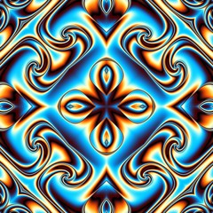 Abstract square background. Symmetric retro decorative ornament pattern