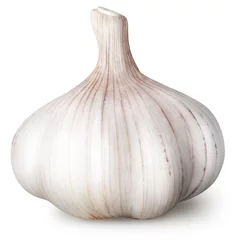 Wandcirkels aluminium Isolated garlic. Raw garlic isolated on white background © artemkutsenko