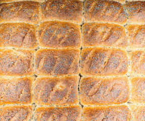 Fototapeta premium Closeup of baked rolls with poppy seeds