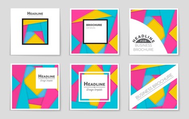 Abstract vector layout background set. For art template design, list, front page, mockup brochure theme style, banner, idea, cover, booklet, print, flyer, book, blank, card, ad, sign, sheet,, a4