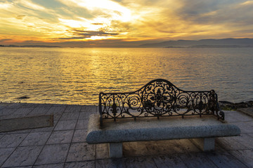 Bench with sunset's views