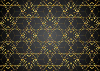 Golden and Dark pattern vintage backgrounds for design.