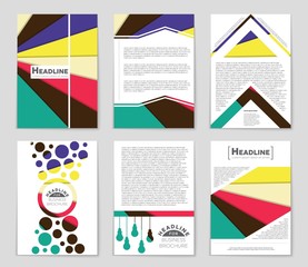 Fototapeta premium Abstract vector layout background set. For art template design, list, front page, mockup brochure theme style, banner, idea, cover, booklet, print, flyer, book, blank, card, ad, sign, sheet,, a4