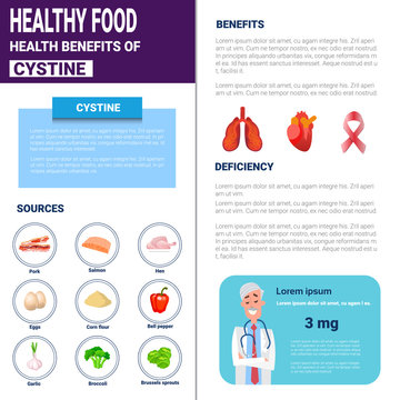 Healthy Food Infographics Products With Vitamins And Minerals Sources, Health Nutrition Lifestyle Concept Flat Vector Illustration