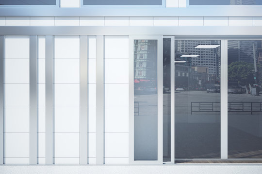 Store front exterior with wall