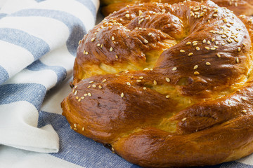 Fresh challah bread for shabbat