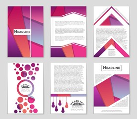 Fototapeta premium Abstract vector layout background set. For art template design, list, front page, mockup brochure theme style, banner, idea, cover, booklet, print, flyer, book, blank, card, ad, sign, sheet,, a4