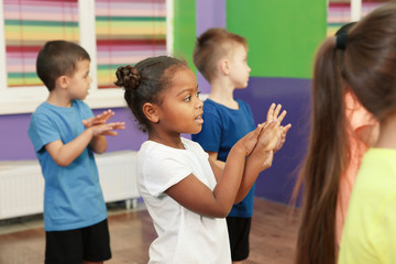 Children dancing in choreography class