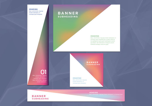 Four Colorful Web Banner Layouts