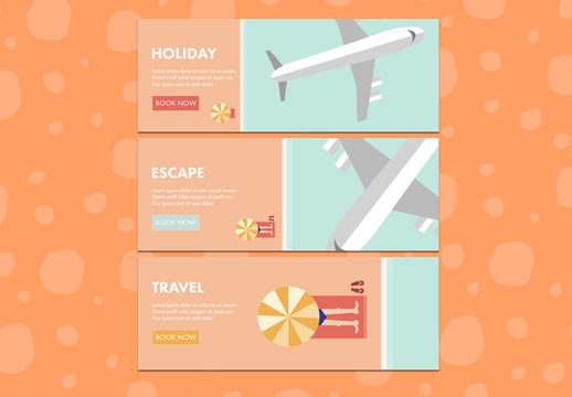 Three Modern Travel Web Banners