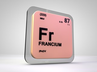 francium - Fr - chemical element periodic table 3d render